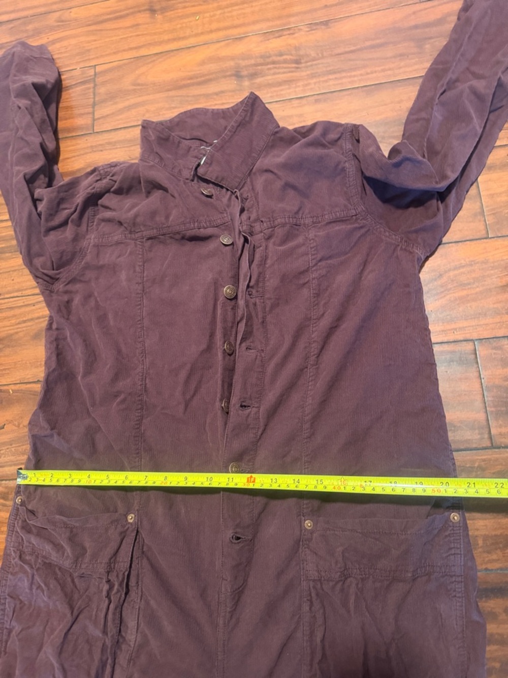 We The Free oversised Deep Plum Button-Front Utility Jumpsuit - Picture 12 of 13